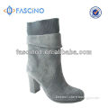 Grey Suede Women Leather Winter Boots
